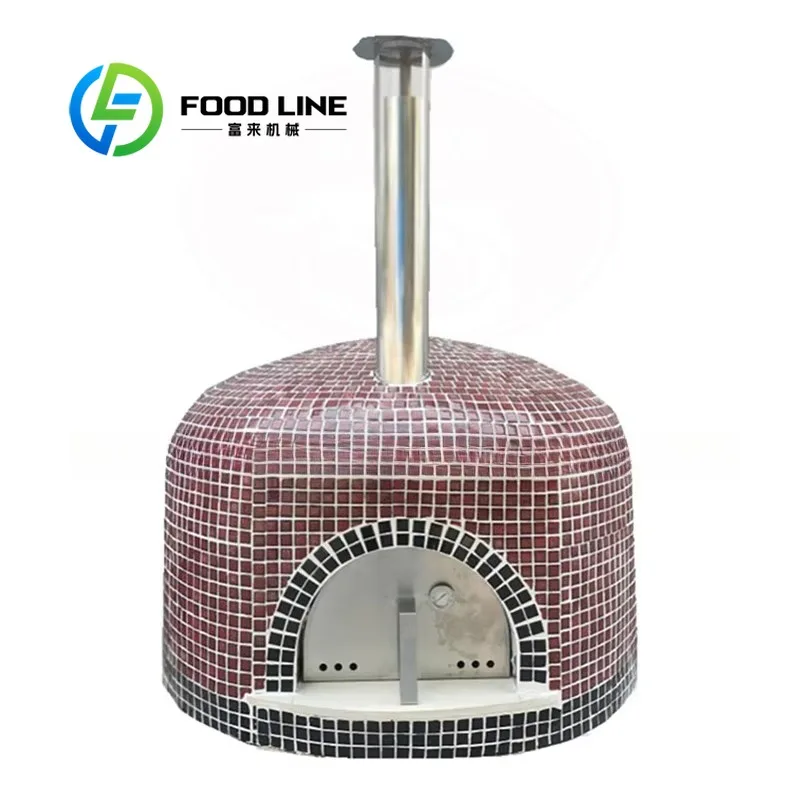 Custom Style Portable Pizza Oven Ceramic Outdoor Wood Fired Table Top Pizza Oven With Chimney and Door