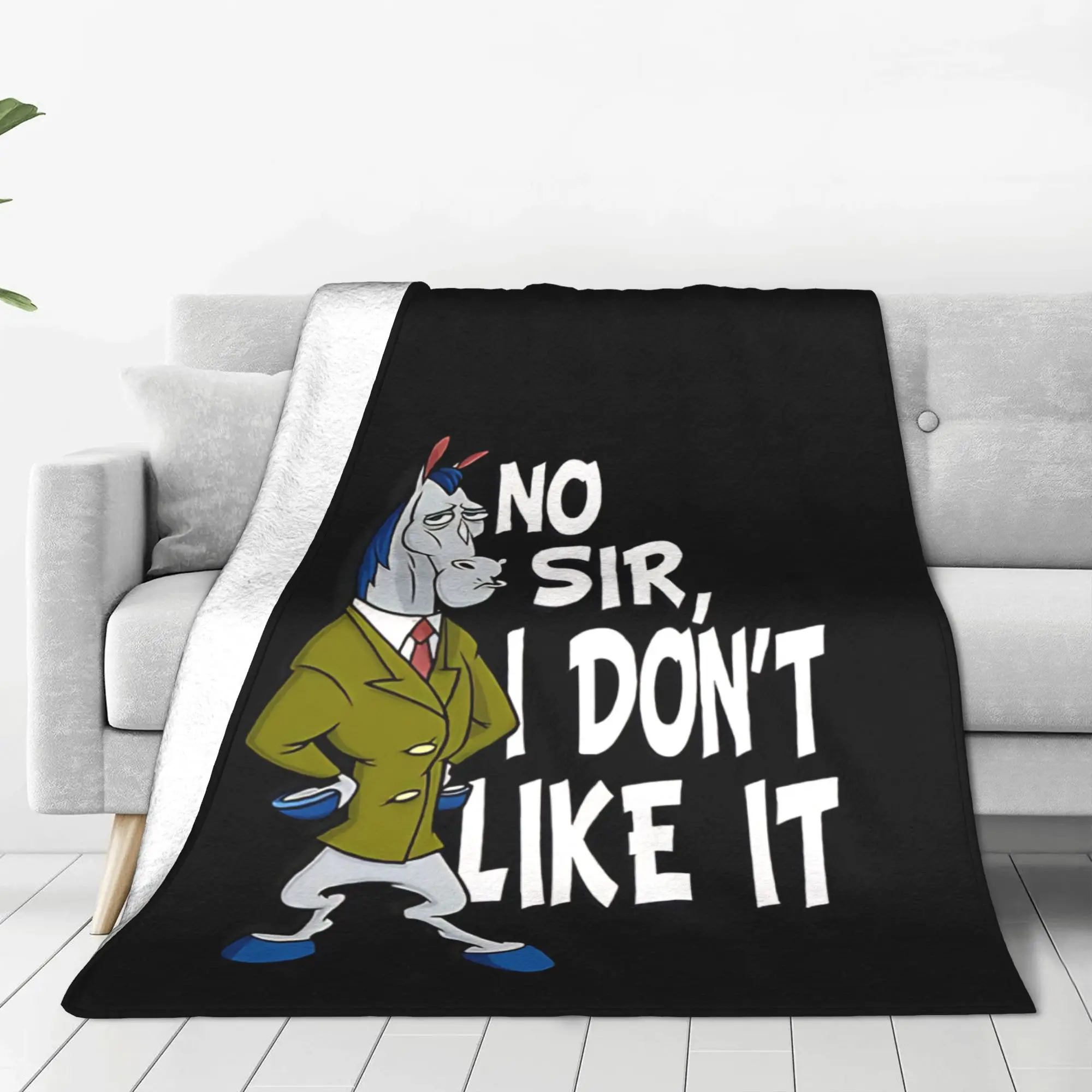 1PC Home Cute Room Decor 90s Character Cartoon Blanket Throw Blanket Ren & Stimpy Novelty Warm Blanket All Season