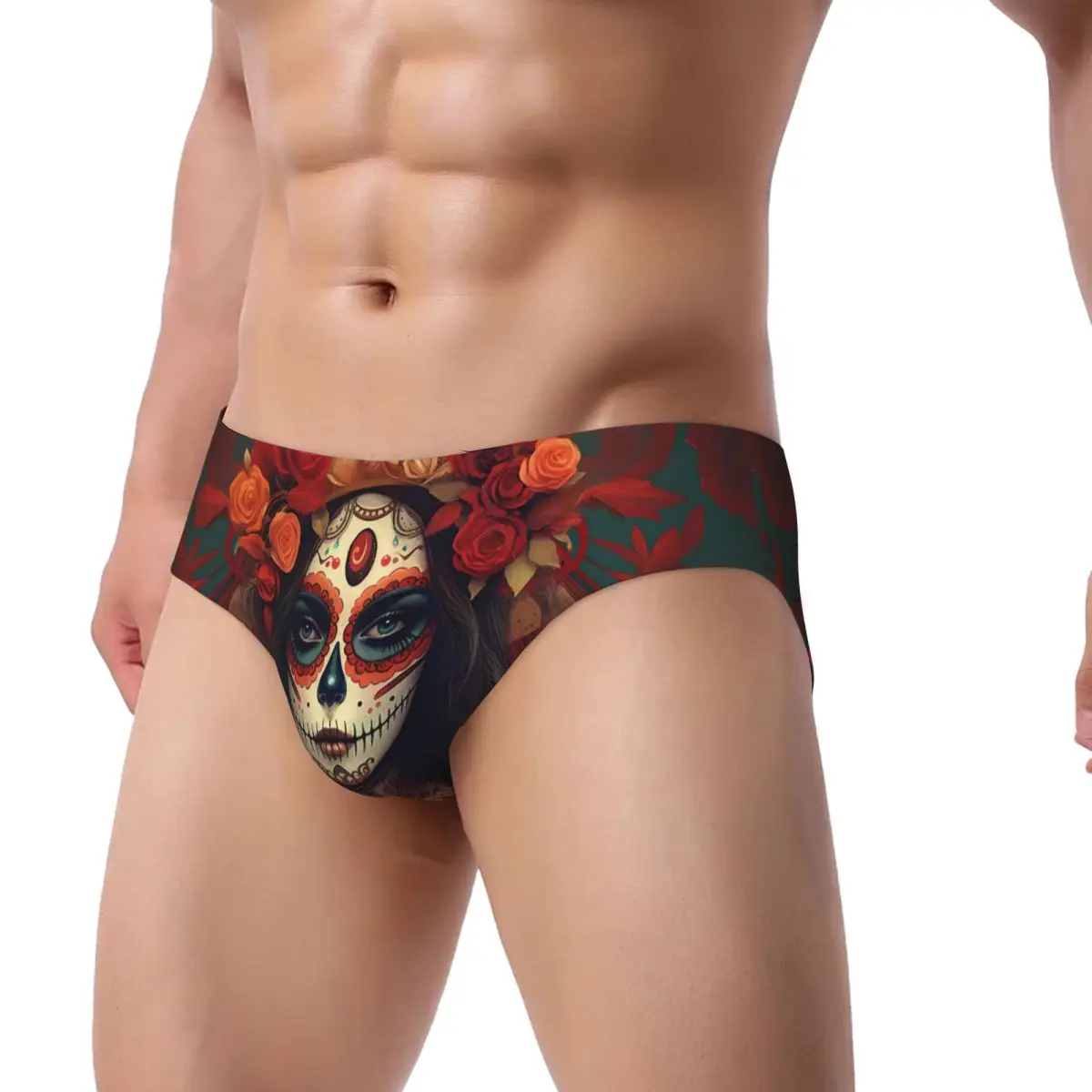 Men Sexy Mexican Skull Calavera Underwear Triangle Shorts Comfortable Stylish Soft Thin Trunks Wholesale Boxer Panties Shorts