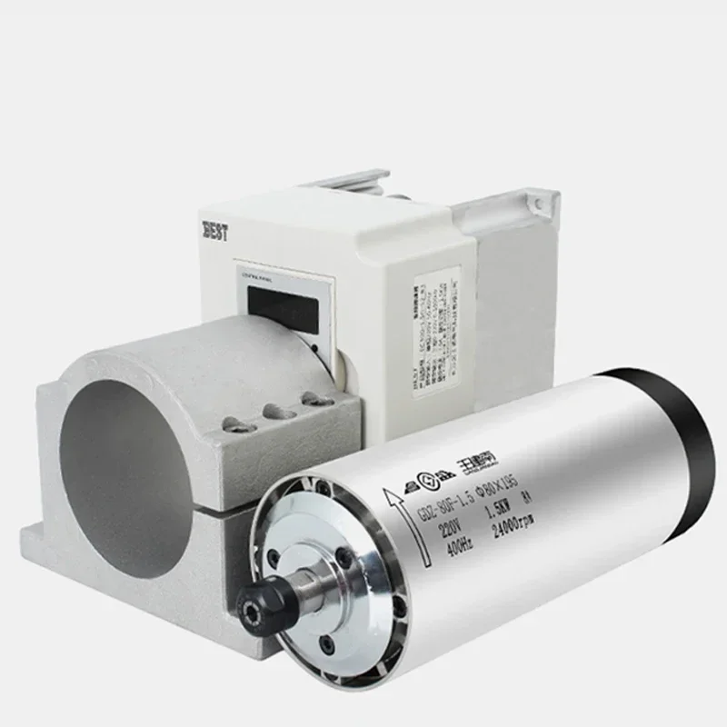 CNC Router Spindle Motor ER11 ER16 ER20 VFD 800W 1.5KW 2.2KW for DIY Milling Engraving Machine 65/80/100mm Clamp Water Pump view 2