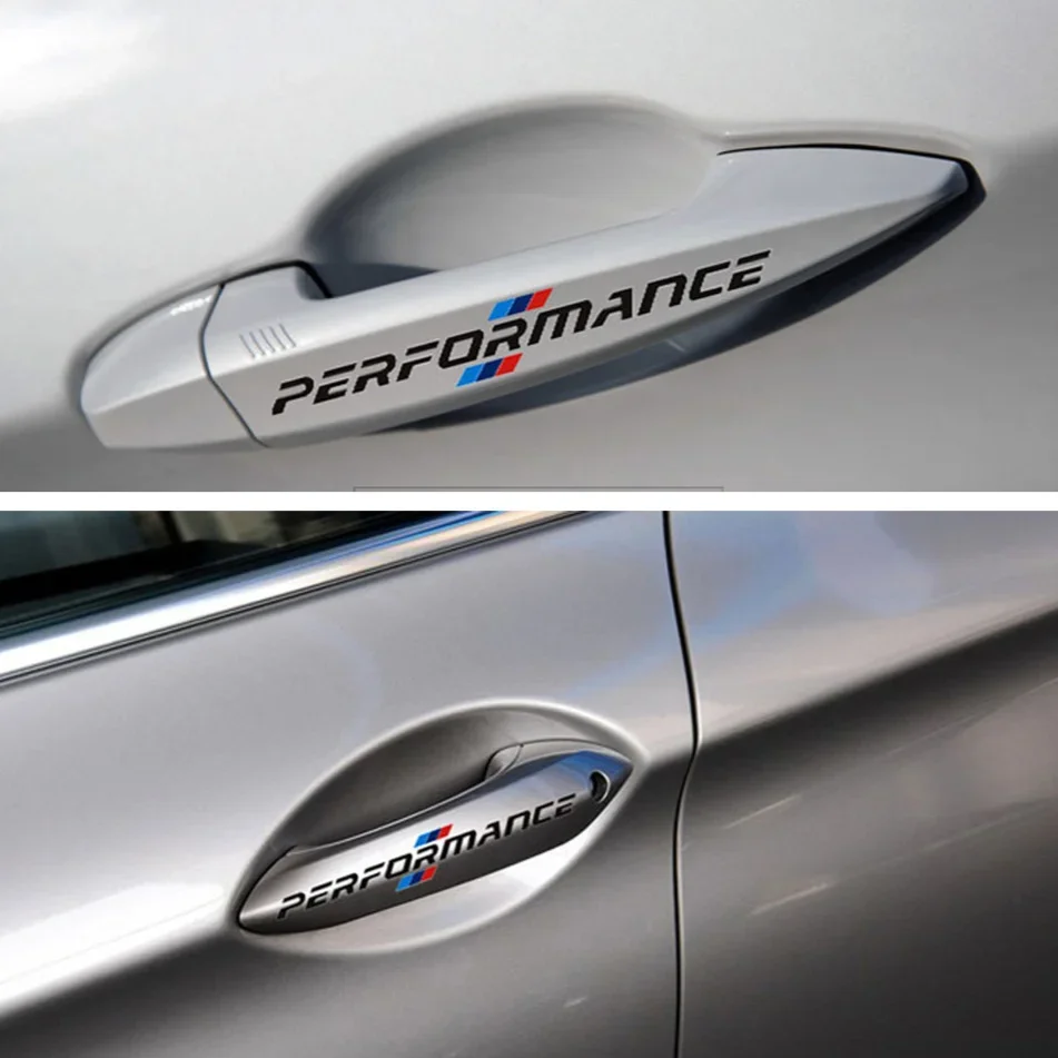 4PCS/SET White Performance Sticker for Car Motorcycle, Stylish Racing Decal, Auto Moto Exterior Customization Accessory