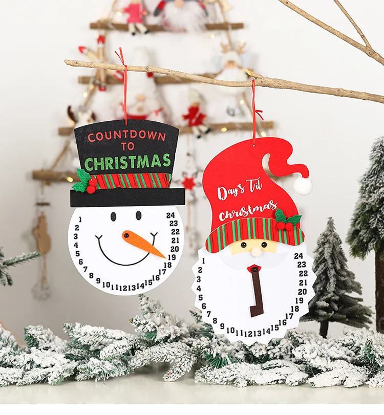 1 قطعة ورأى عيد الميلاد التقويم سانتا كلوز ثلج عيد الميلاد الحلي عيد ميلاد سعيد الاحتفال الديكور الوقت عناصر الديكور #4