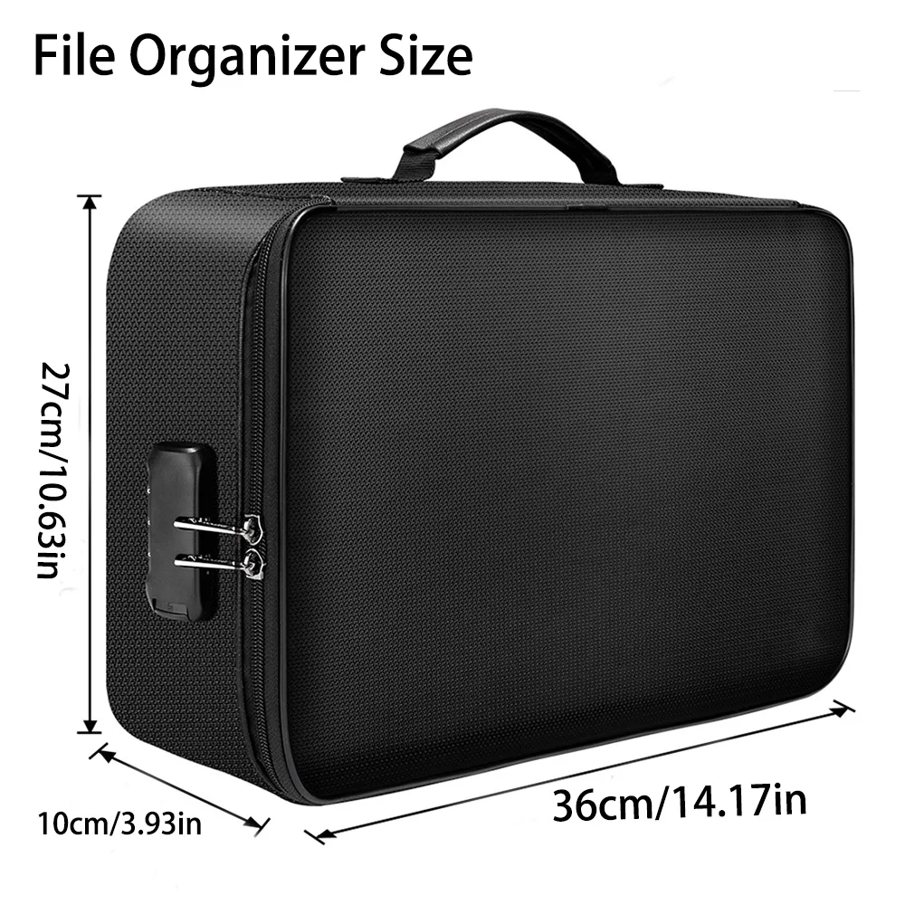 File Storage Box Multi Compartment Partition Portable Safe Travel Organizer Home File Storage Waterproof Fireproof File Bag