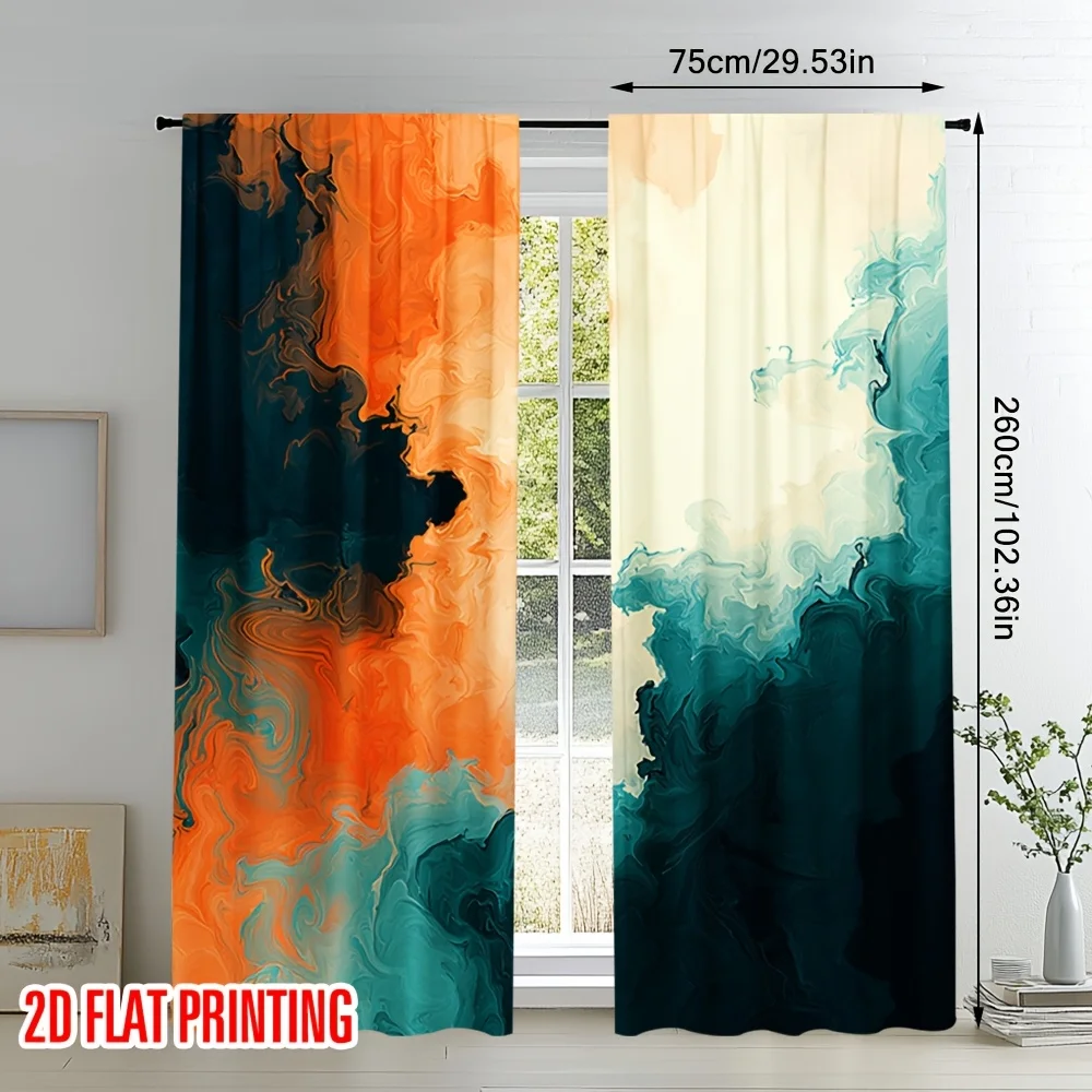 Vortex modern art curtains, pole-mounted installation. Suitable for living rooms, bedrooms, dining rooms and hotels.