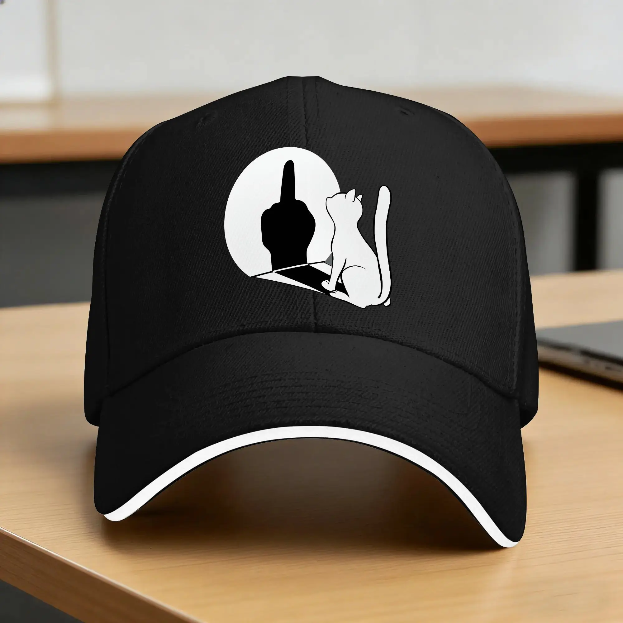 Middle Finger Cat Statement Cat Baseball Cap  Unisex Men Print Trucker Hat Summer y2k Cute Outdoor Gym Sunscreen Baseball Caps