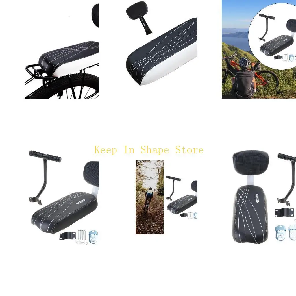 

U1JC Bicycles Baby Seats Kids Child Safety Carriers with Cushion & Backrest, Bicycles Rear Seats Cushion Armrest Footrest Set