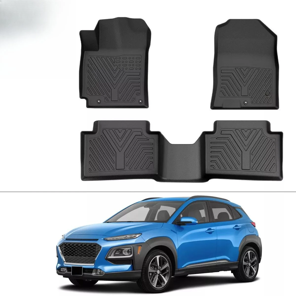 

3D-коврики для автомобиля Hyundai Kona 2018-2023, всепогодные, из TPE-резины