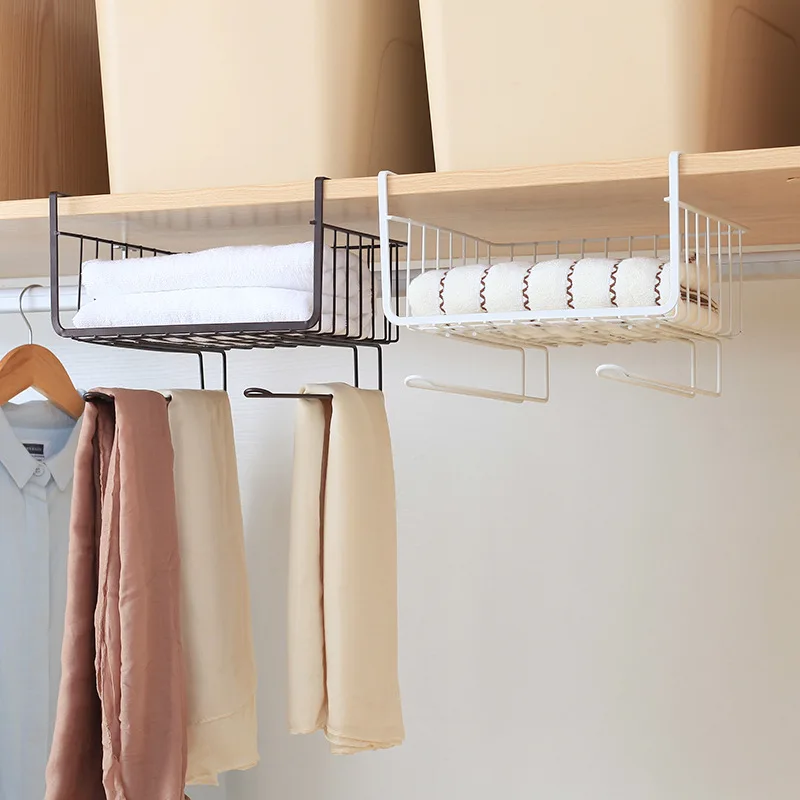 Clothes Storage Basket Kitchen Organizer Cling Film Storage Cupboard Cup Rack Wall Mount Paper Towel Holder Sauce Bottle Storage