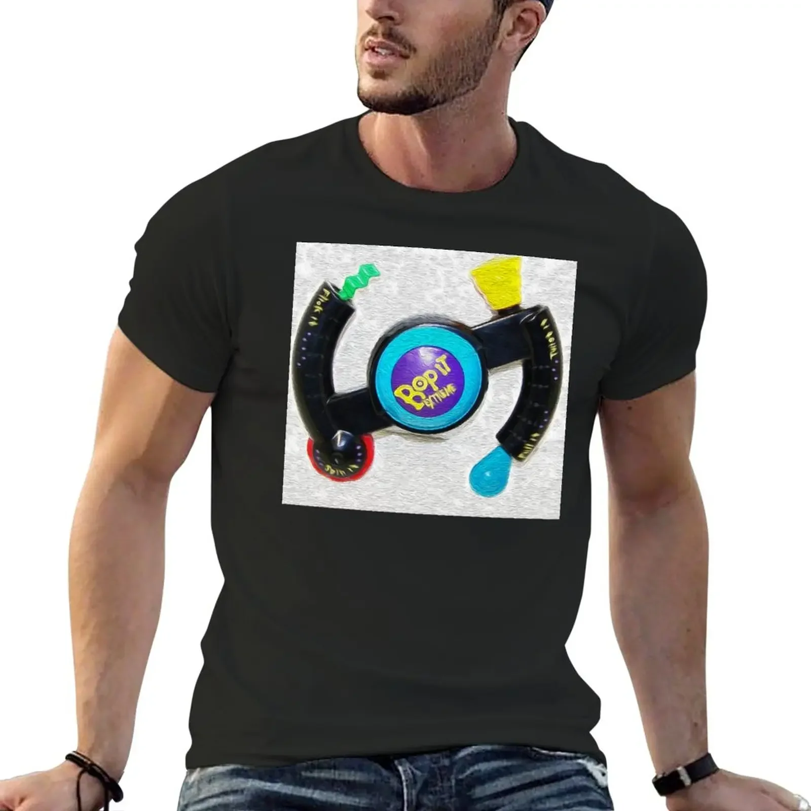 mens plain t shirtsShort sleeve heavyweight t shirts Bop It Extreme print T-Shirt