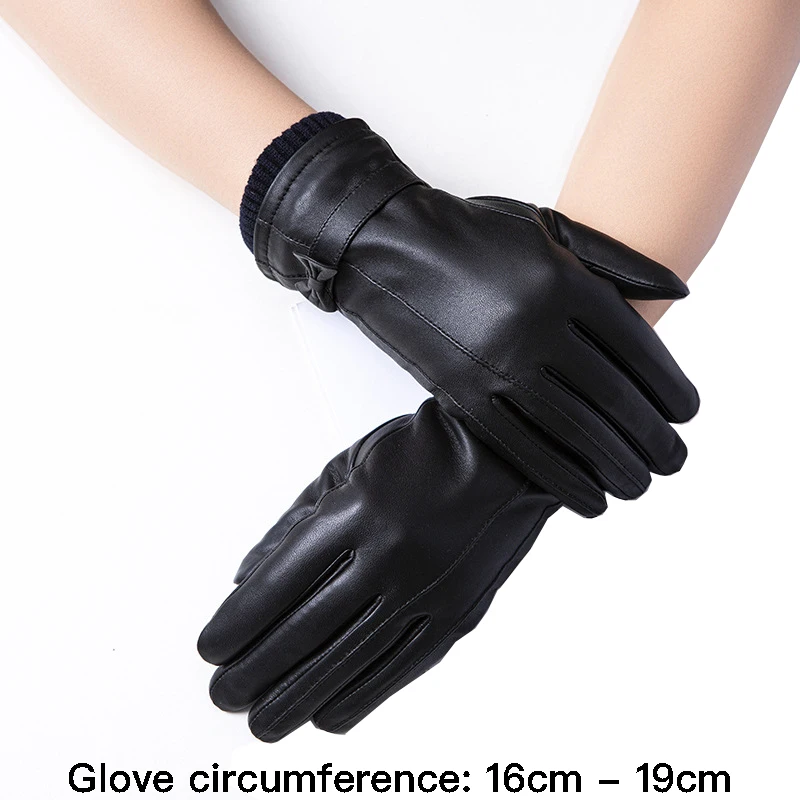 

High quality winter genuine leather gloves for women hand warmer new 2024 cycling outdoor elegant gloves black