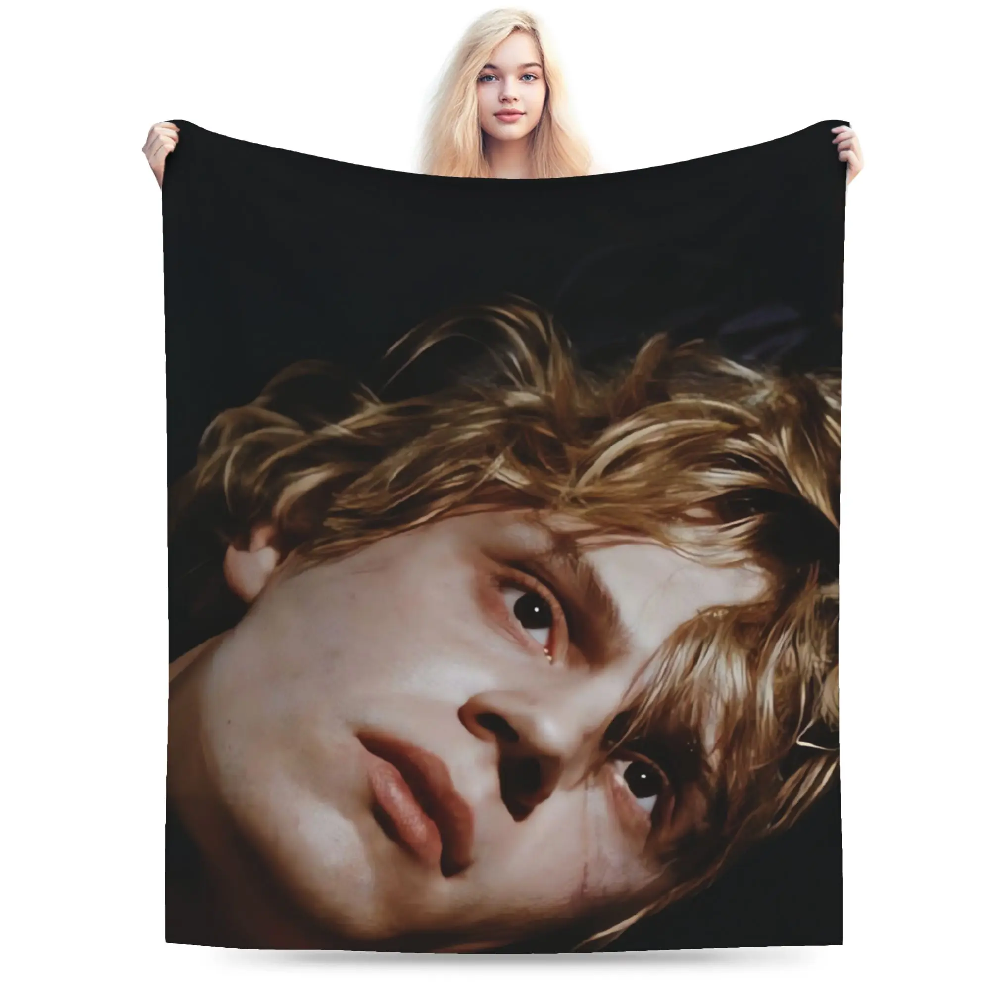 Dreamy Evan Peters Close Up Blanket Quality Warm Soft  Throw Blanket Winter Travel Office Home Decor Print Bedspread