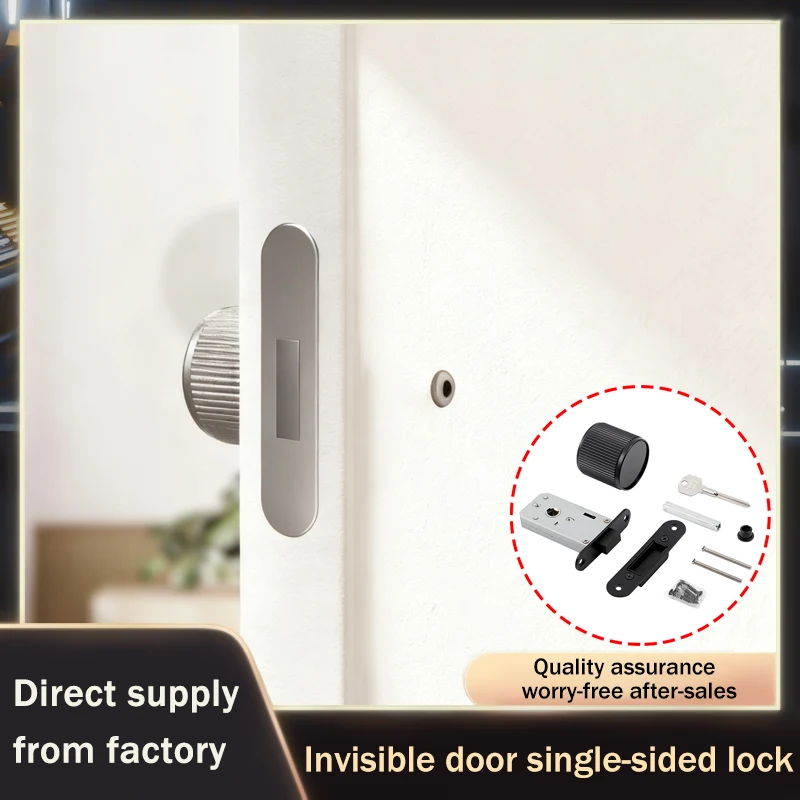 Cerradura de puerta tipo bola Invisible minimalista Summit, cerradura de mortaja de un solo lado para puertas ocultas con llave para dormitorio y baño