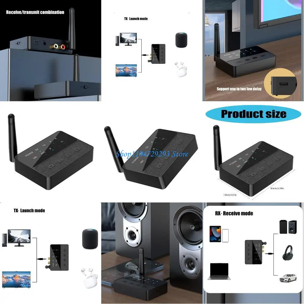 Y2GD Bluetooth-compatible 5.3 Receiver Transmitter APTX Low Latency 3.5mm  Adapter