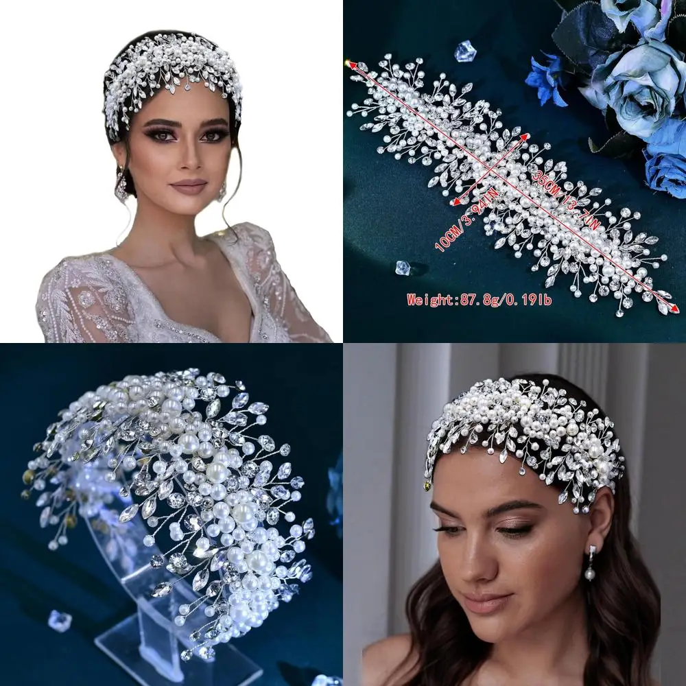 Pearl and Rhinestone Bridal Headpiece, Wedding Headband