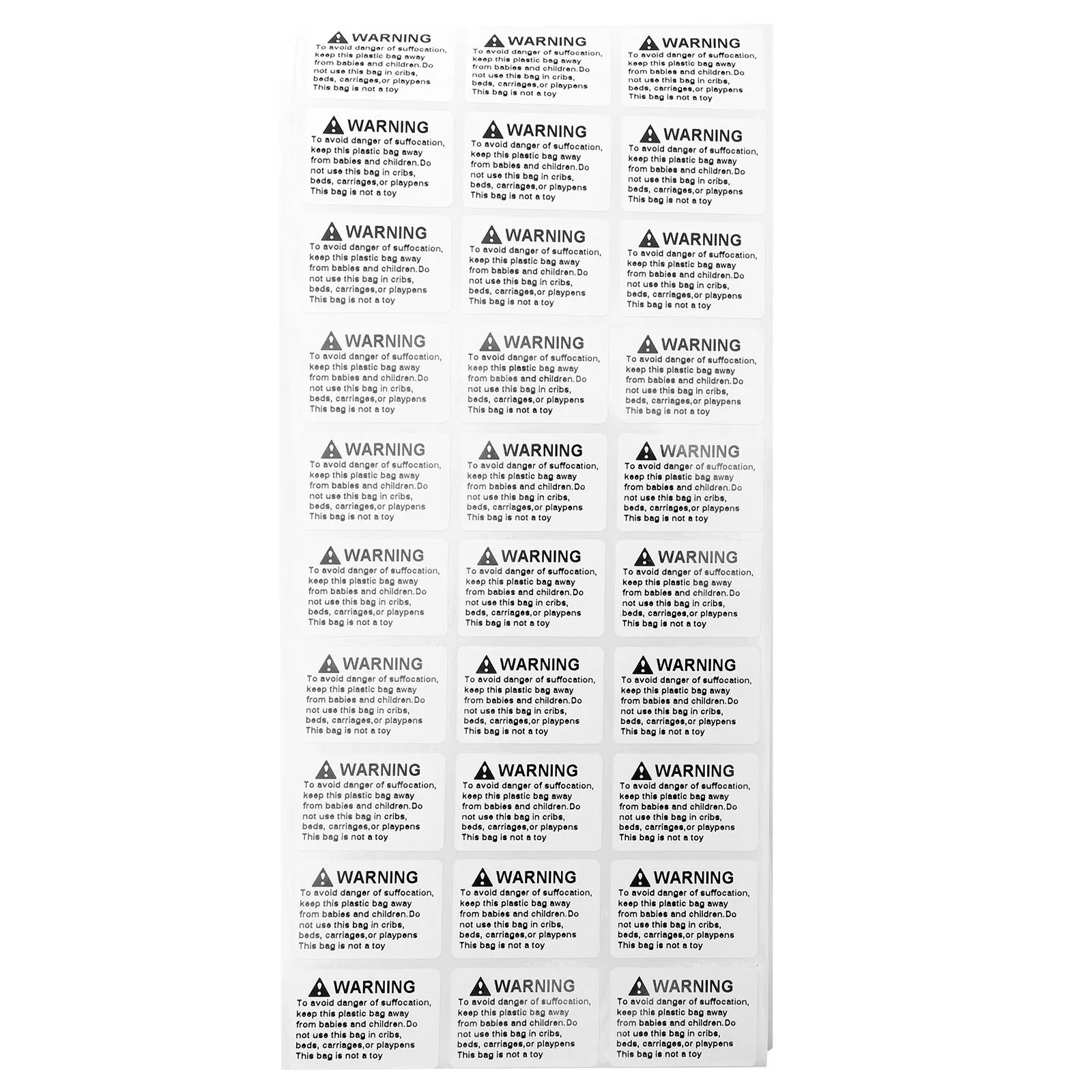 

1 рулон наклеек с предупреждением о удушье, большой шрифт, устойчивые к царапинам, с прочным клеем, водостойкие, для сумок, этикетки безопасности от удушья