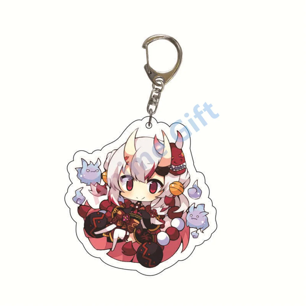 Anime Hololive V Singer Vtuber Youtuber Hakos Baelz Ouro Kronii Ceres Fauna Acrylic Figure Keychain 6cm Bags Pendant  Gift