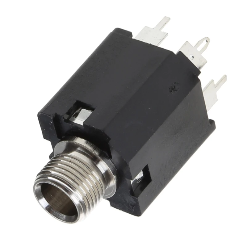 Micrófono estéreo, conector 5 pines, en línea, vertical, con tuerca, PJ-612