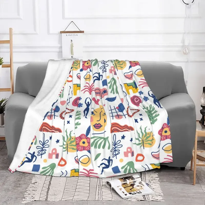 Matisse Art Colorful Blanket Coral Fleece Plush Summer Multi-function Soft Throw Blankets for Bedding Outdoor Rug Piece