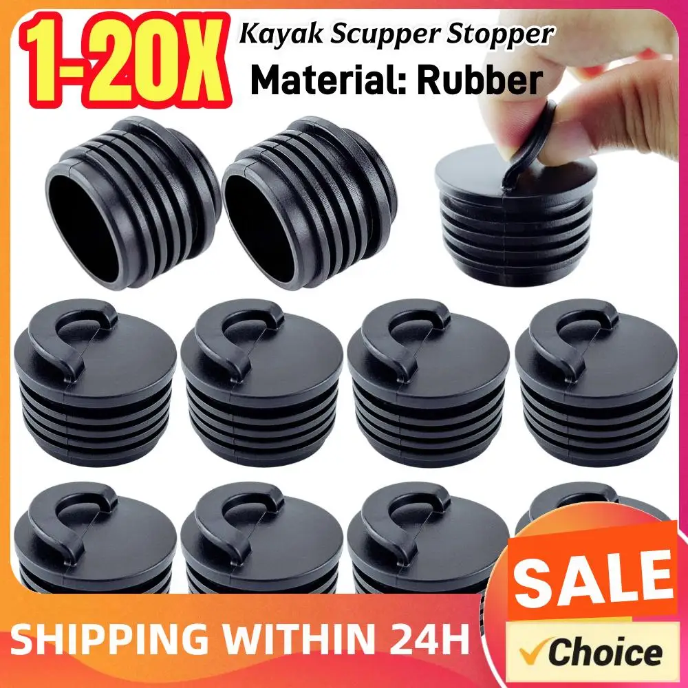 1-20 Stück Kajak-Abflussstopfen, universelle Gummi-Abflusslochstopfen, 40mm Abflusslochstopfen für Kajak, Kanu, Boot