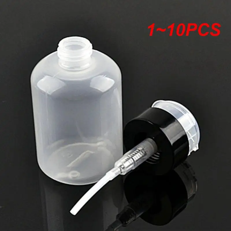 1~10PCS New Empty Pump Dispenser Nail Polish Liquid Alcohol Remover Cleaner Bottle Nail Art Tools 210ML Hot Manicure Beauty