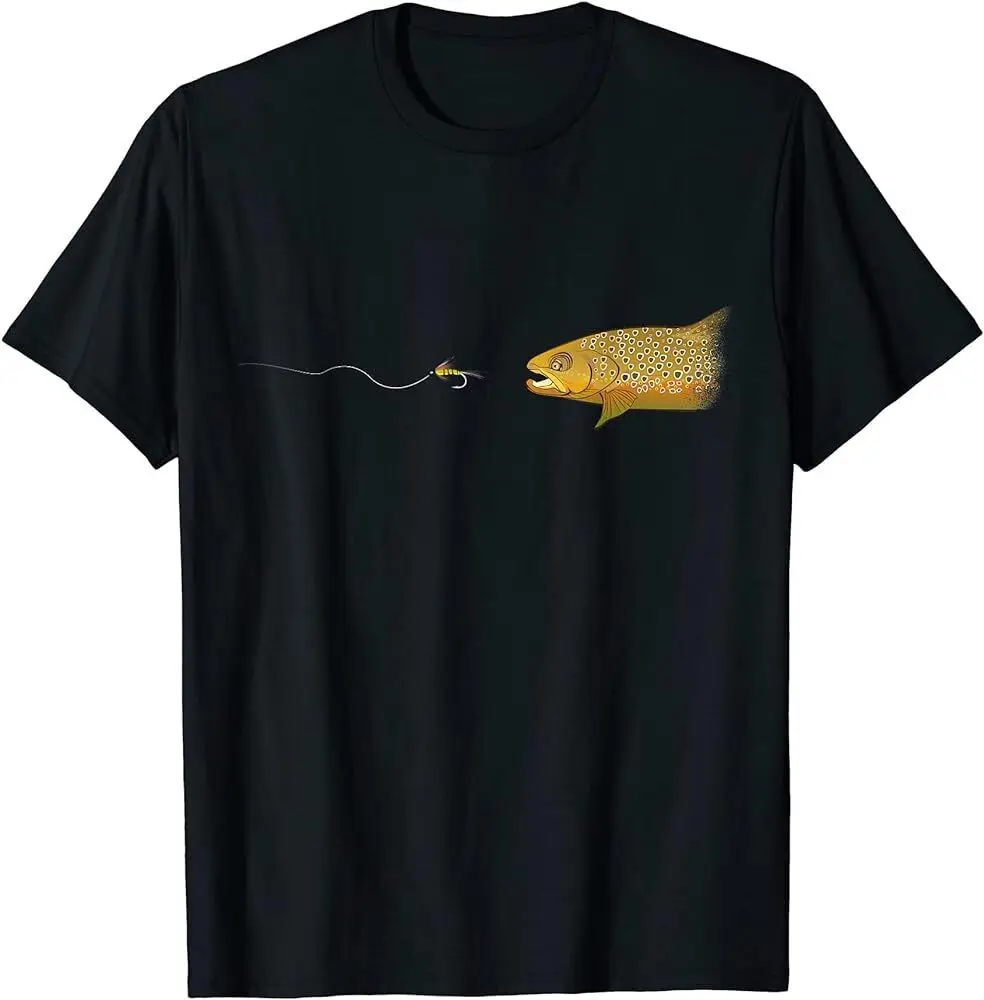 Fly Fishing Brown Trout Dry Tying Fisherman T Shirt long or short sleeves