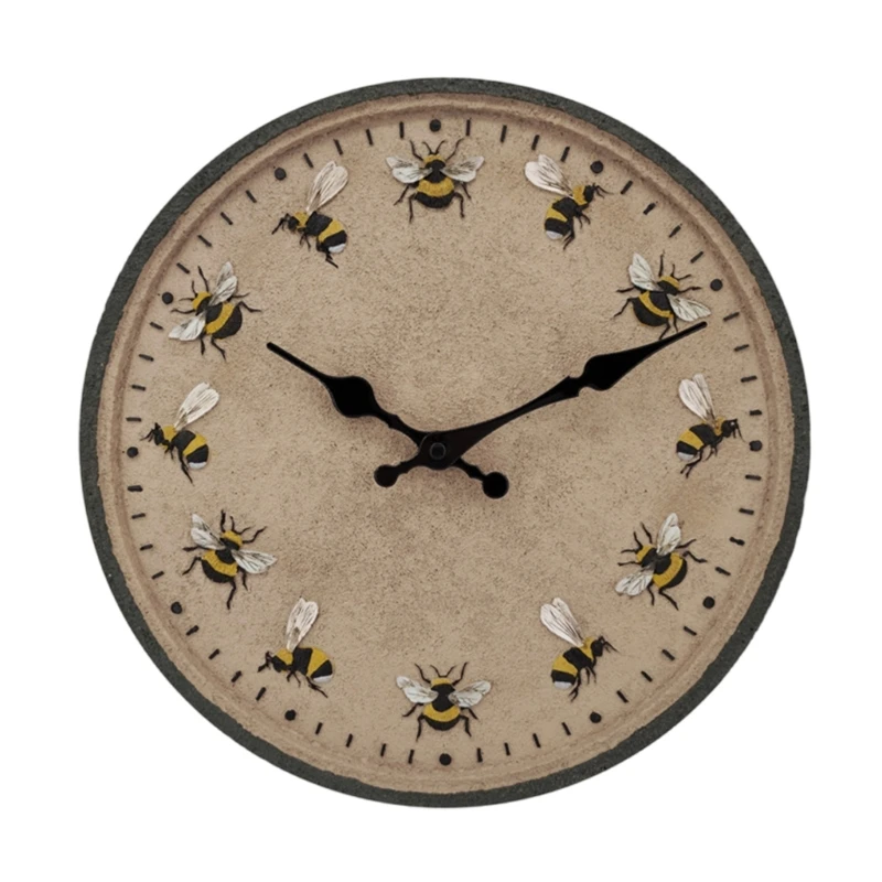 YYSD Garden Wall Clock 12inch Outdoor Waterproof Clock with Bees Hotel Home Decors