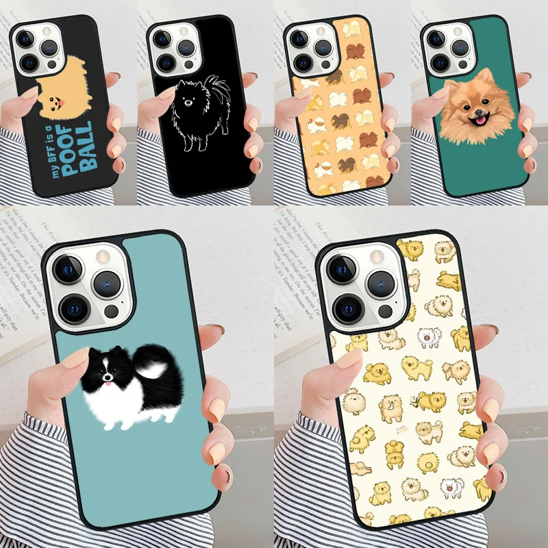 Pomeranian Dogs Dog Colorful Phone Case for iPhone 16 15 SE2020 6 7 8 Plus for Apple 13 11 12 14 Mini Pro Max Cover coque