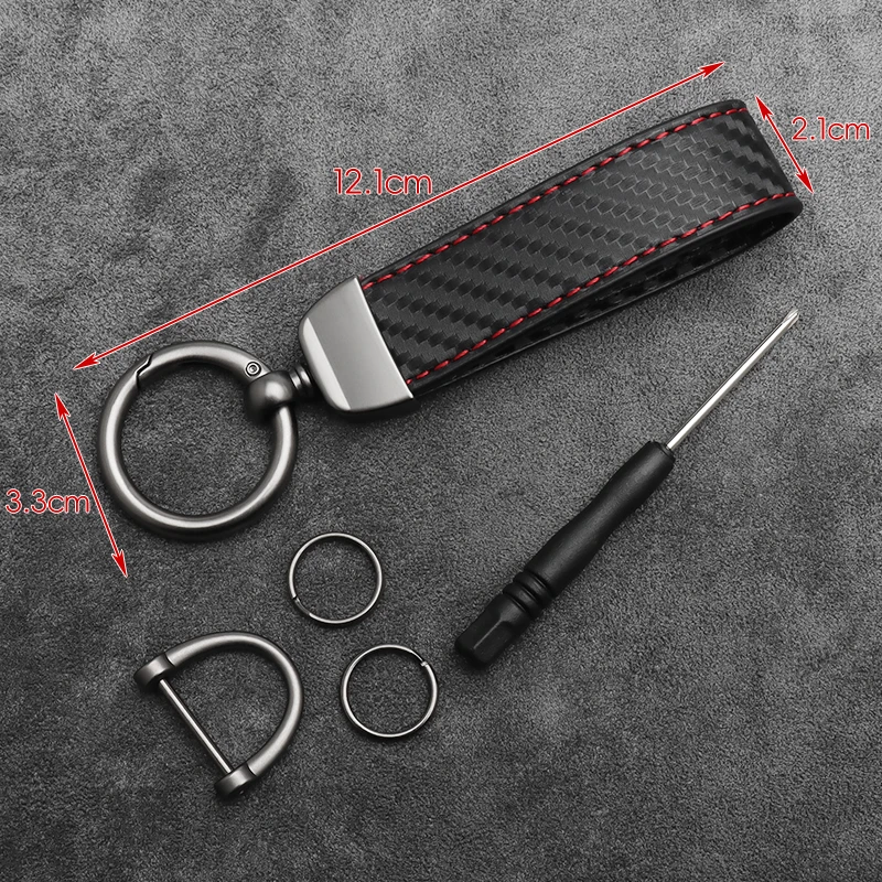Carbon Faser Leder Zink-legierung Schlüssel Kette Mode Männer Frauen Geschenke Kreative Universal Auto Schlüssel Kette Schlüssel Ring Auto Zubehör – Detail 8