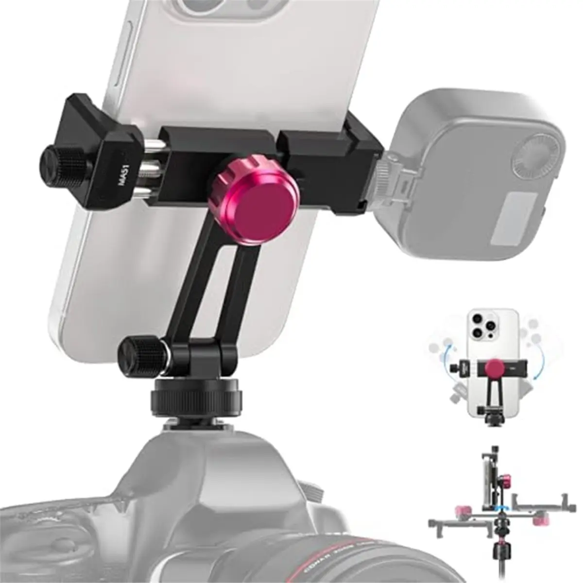 at33-ma61-quickclip-phone-clamp-with-cold-shoe-mount-tripod-adapter-holder-for-camera-photography-phone-light-vlog-shot