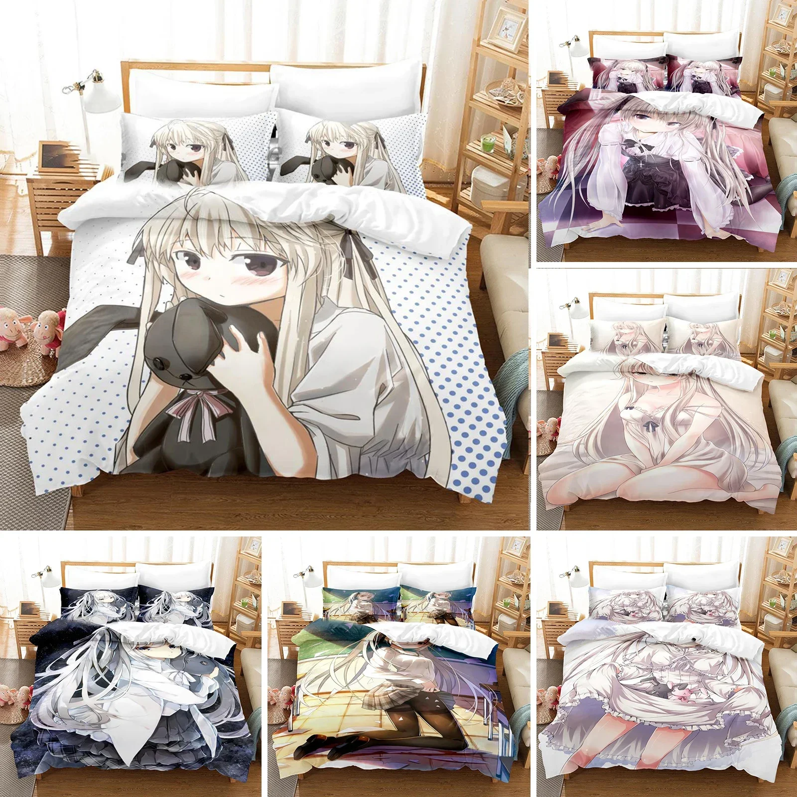 Anime Yosuga No Sora Kasugano Bedding Set Duvet Cover Bedroom Comforter Covers Single Twin King ​Size Quilt Cover Home Textile