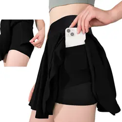Summer Women Pleated Skirt Tennis Golf High Waisted Sport Fitness Shorts Quick Dry Athletic Running Short Gym Skort Pocket