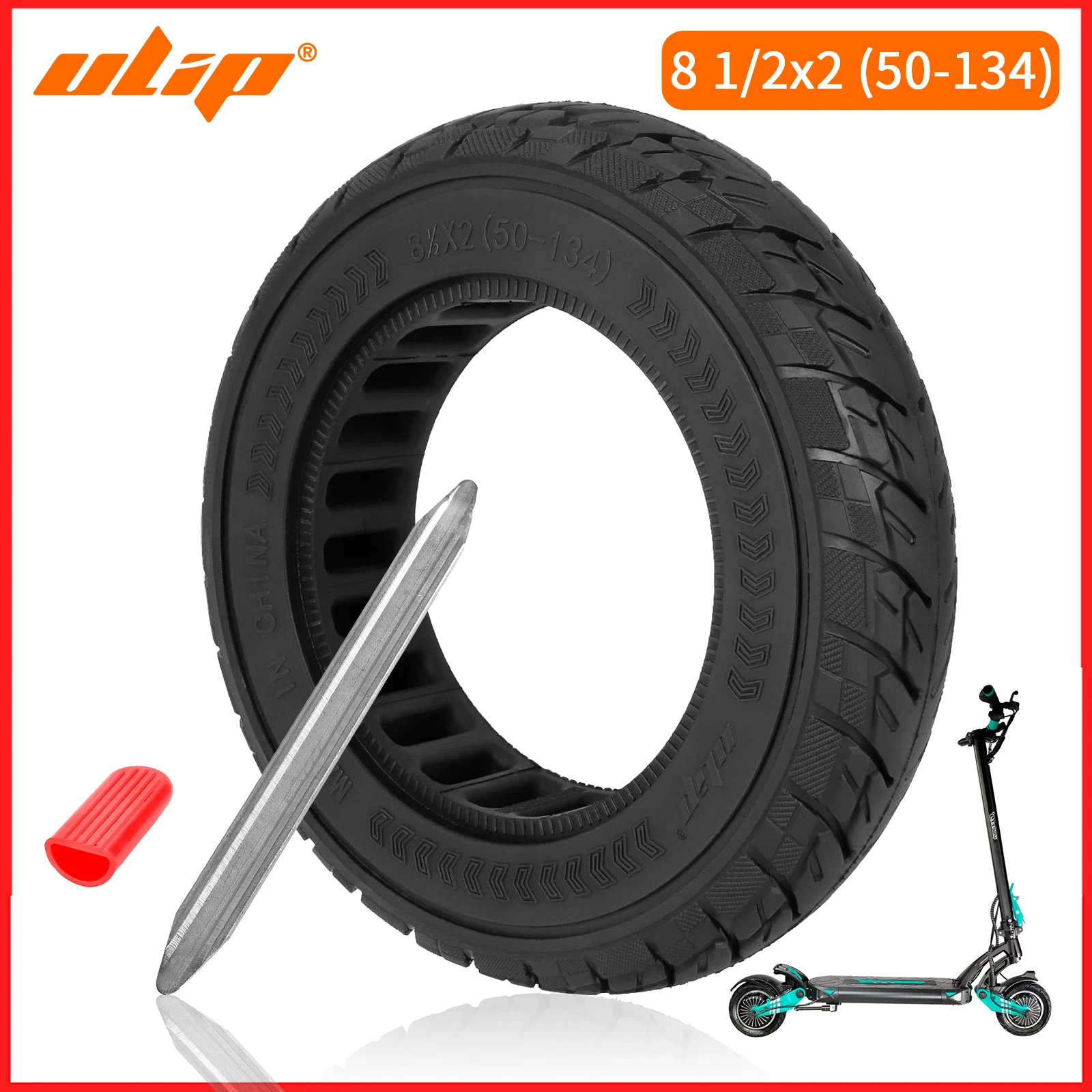 

ULIP 8 1/2x2(50-134) Electric Scooter Off-Road Solid Tire 8.5x2 Rubber Off-Road Tubeless Tyre For VSETT 9+ ZERO 9 Inokim Light 2