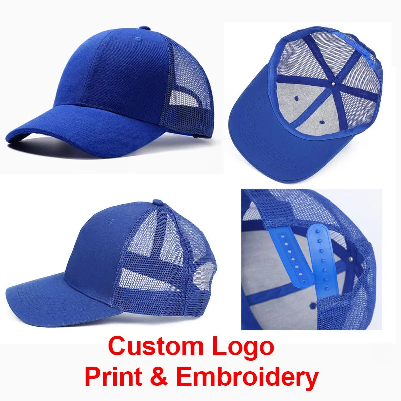Wholesale Adult Sport Mesh Baseball Cap Custom Logo Embroidery Hat Comfortable Print logo