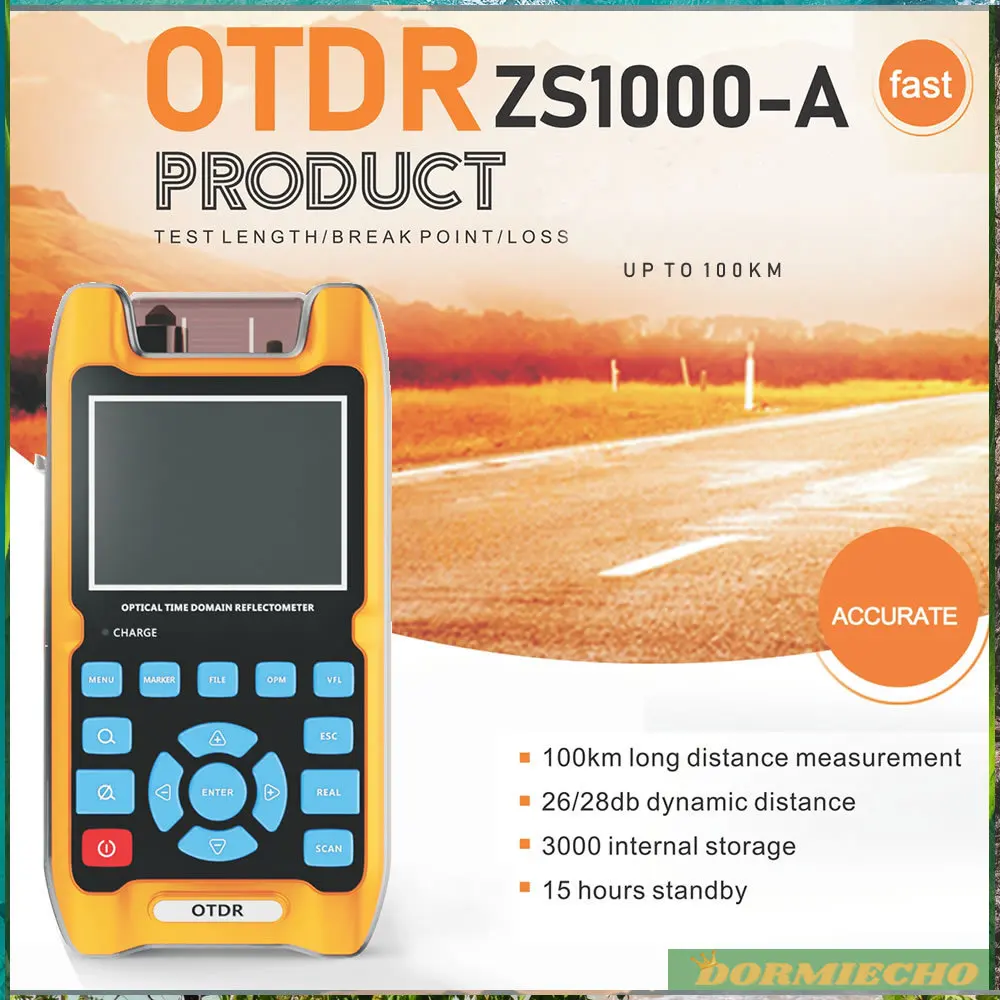 High Quality ZS1000-A OTDR 100KM+VFL 5KM SignalFire 1mW 100km 32/30dB 1310/1550mm Optical Time Domain Reflectometer Box packed