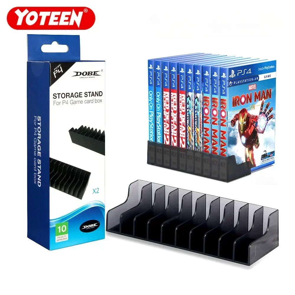 Yoteen 2pcs game card box collection for PS4 Slim/Pro 20 Game Discs Storage Stand Games Box Holder Bracket for PS4 Accessories