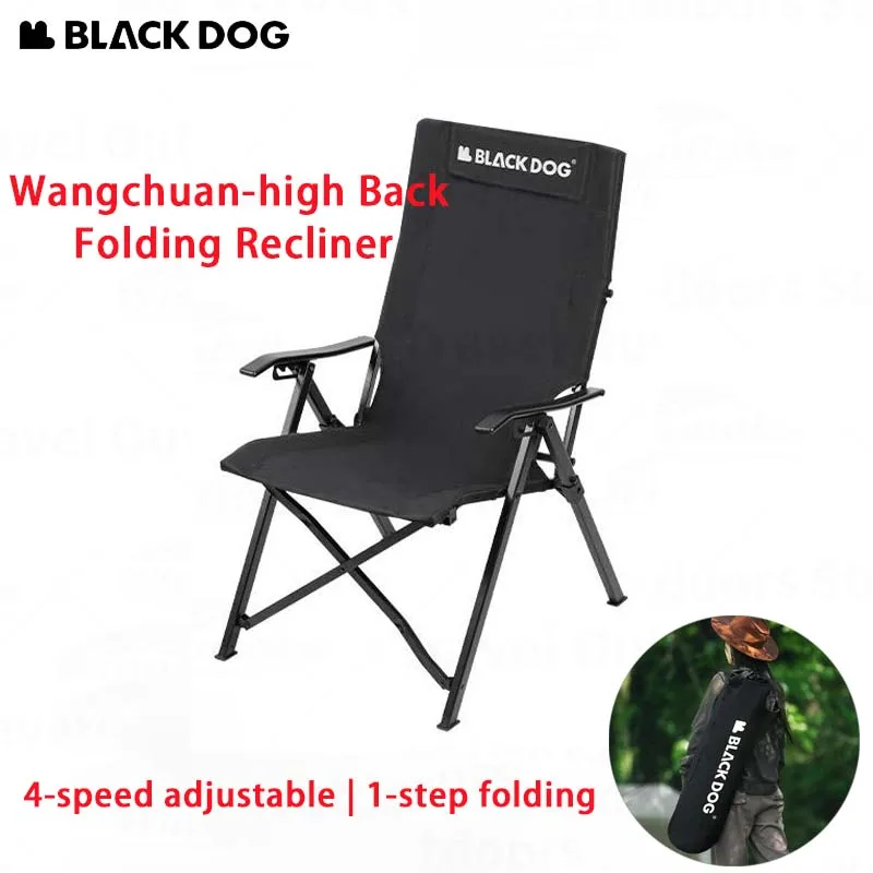 Naturehike Blackdog Camping Foldable High Back Moon Chair Outdoor Aluminum Alloy Chair Travel Fishing Beach Adjustable Recliner