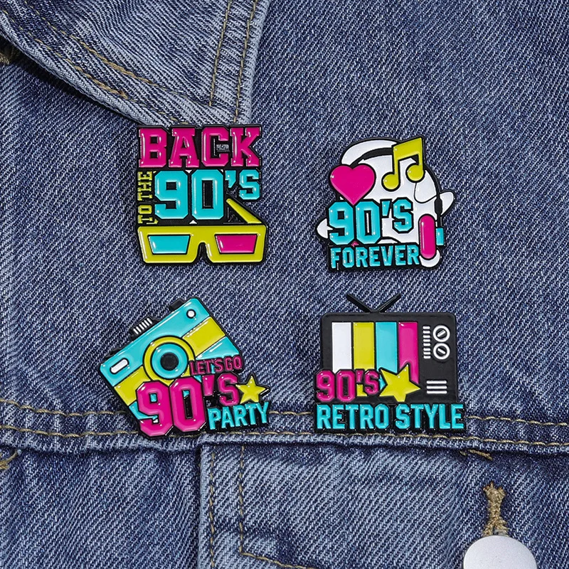 Cartoon Electrical Television Enamel Pins Trendy and fashionable camera sunglasses Brooches Lapel Badges Funny Jewelry Gift
