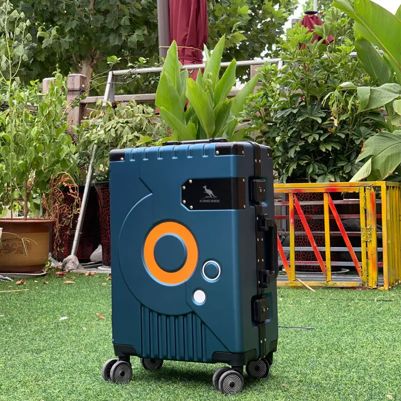 Moda moldura de alumínio bagagem de viagem silenciosa mala de carrinho de grande capacidade mala de 20 polegadas carry on caixa de senha de 24 polegadas