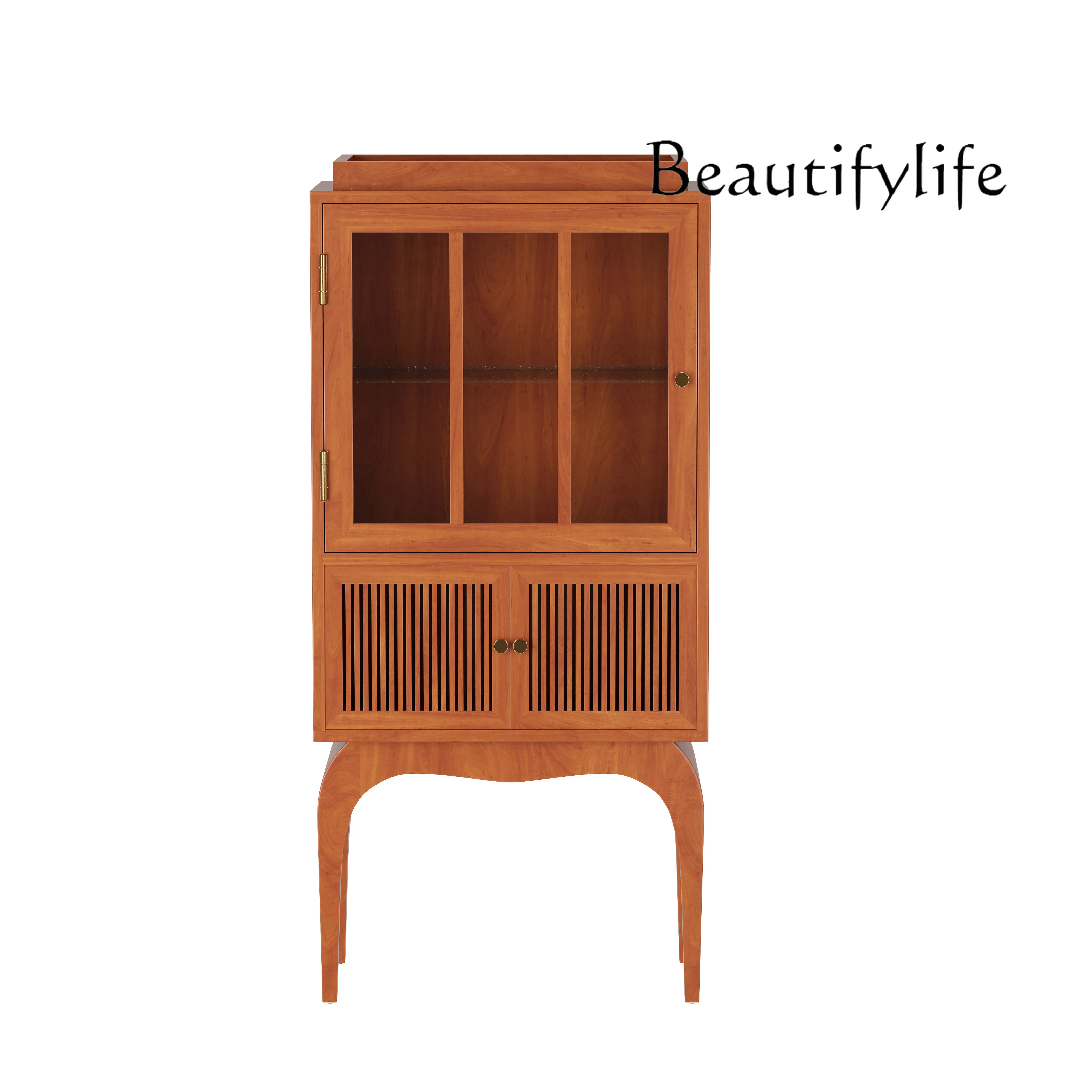 

Chinese Style Simple Solid Wood Wine Cabinet Nordic Home Display Cabinet