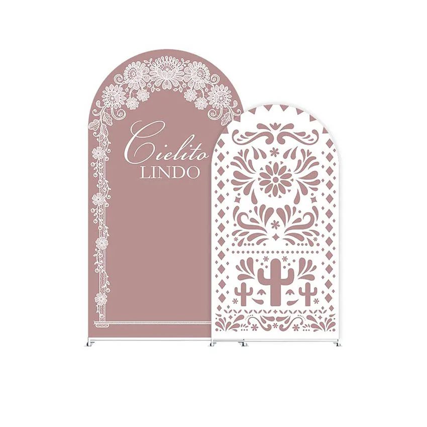 

Mehofond Custom 2-Sided Mexican Fiesta Cielito Lindo Birthday Wedding Bride Shower Cover Chiara Arch Background Decor Backdrop