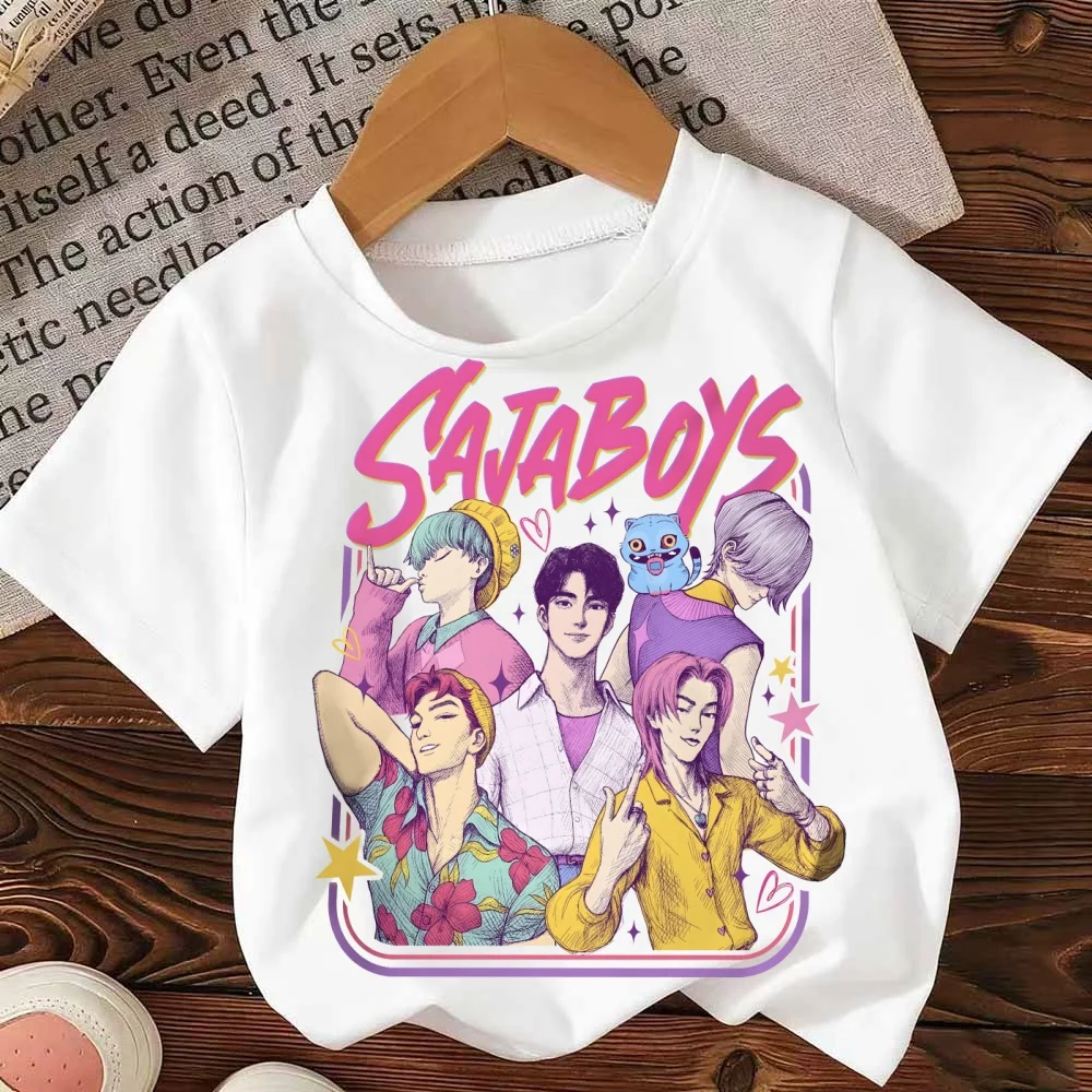 تي شيرت كاجوال للأطفال - تي شيرت KPop Demon Hunters، توب رائع للفتيات، هدية مثالية ومضحكة للمعجبين والارتداء اليومي أو نزهات نهاية الأسبوع