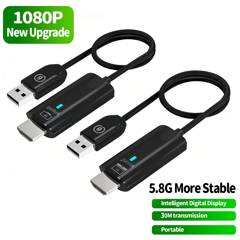 

Беспроводной HDMI-совместимый видеопередатчик-приемник 5.8G 1080P, донгл для беспроводного подключения, AV-адаптер для ПК, ноутбука и телевизора