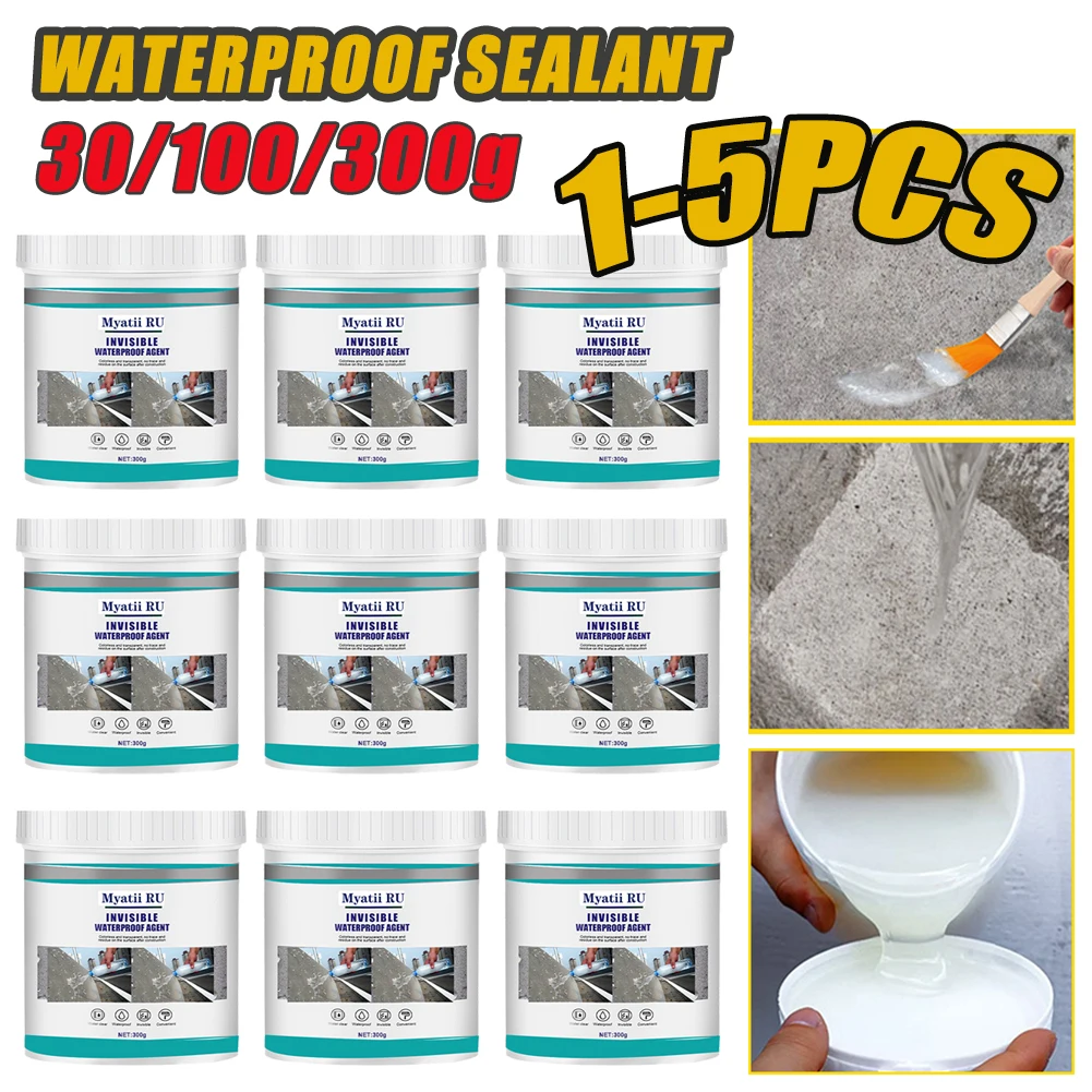 5-1pcs Waterproof Sealant Agent Coating Invisible Paste Transparent Glue Toilet Anti-Leak Nano Glue Strong Adhesive Sealant