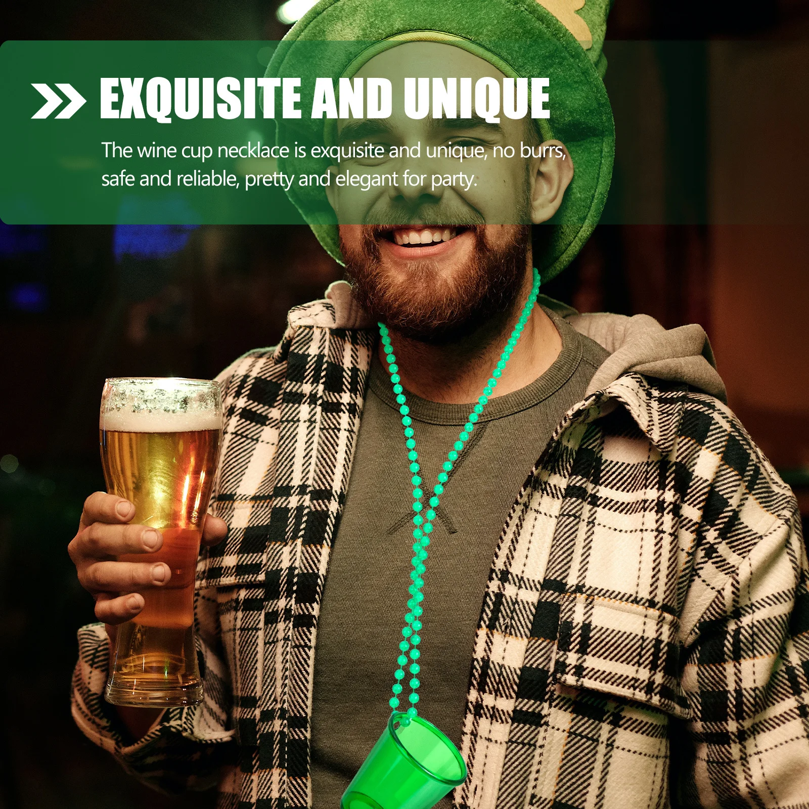 

12Pcs Beaded Necklace Shot Cups Safe Reliable Bachelorette Party Wine Cup Pendant Shot Glass Necklaces Party Wine Cups