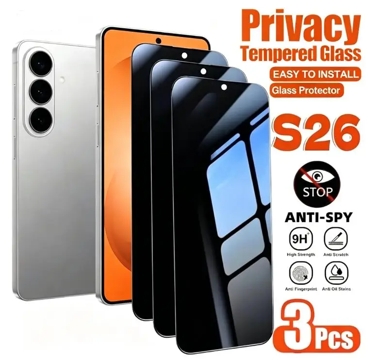1/2/3Pcs For Samsung S26 Glass Samsung Galaxy S26+ Tempered Glass 9H Privacy Anti-Spy Cover Screen Protector Samsung S26 Ultra