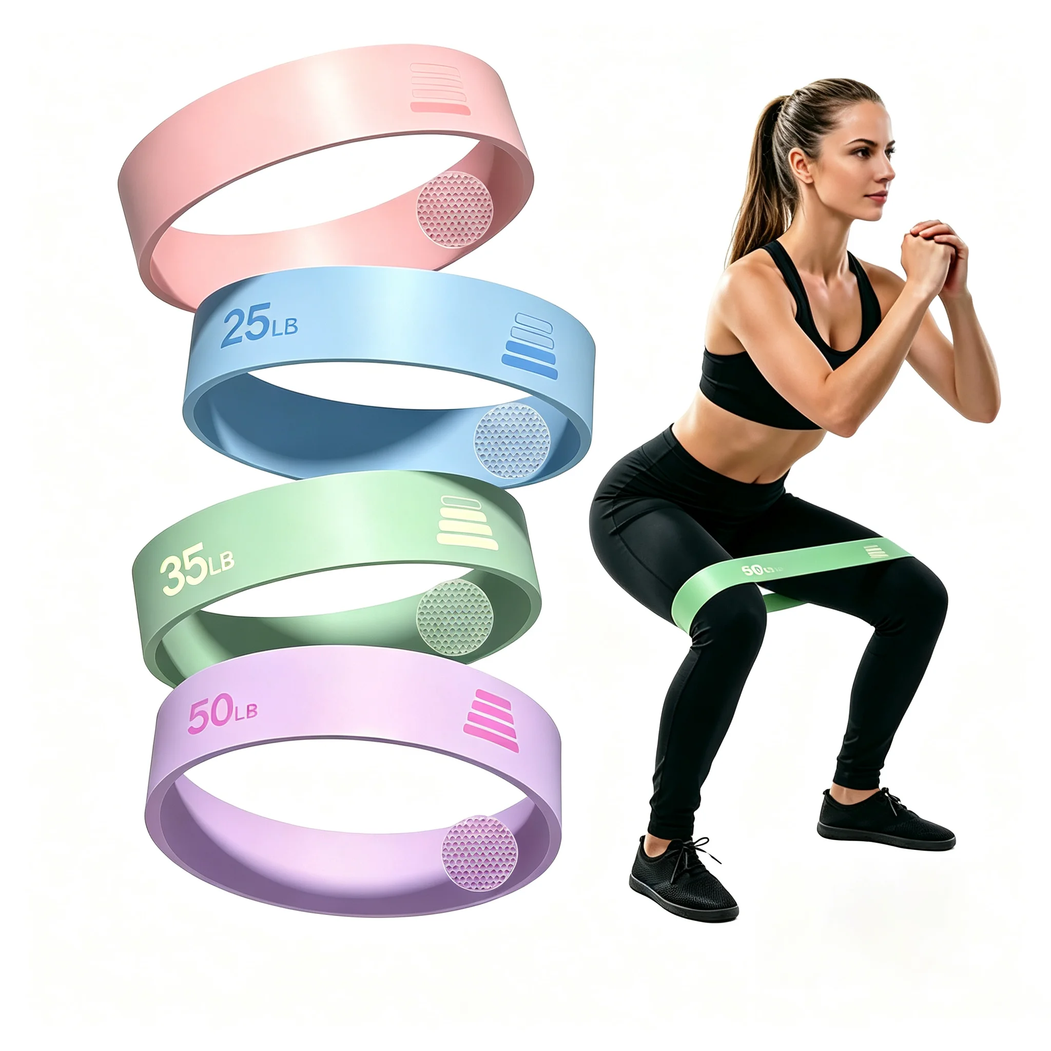Silicone Heavy-duty Resistance Bands Elastic Workout Loop for Hip Lift,Stretching,Universal Fitness Band for Yoga,Exercise