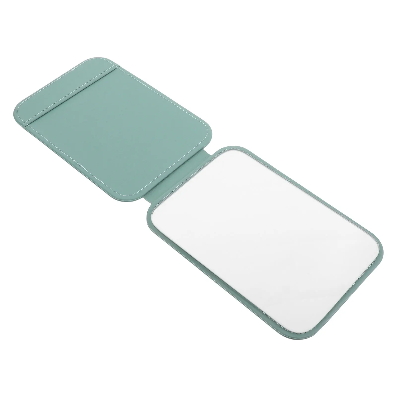Portable Makeup Mirror Blue Green Folding Desktop Vanity Mirror Rectangular Compact Stand Ideal Travel Office Dorm Bathroom High