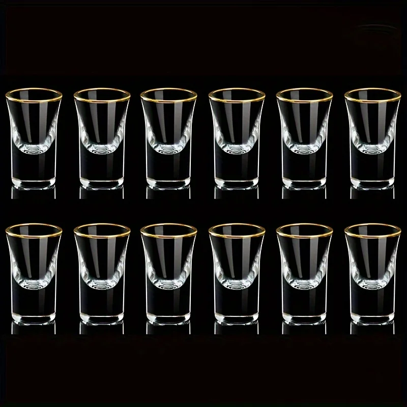 مجموعة زجاجية أنيقة مكونة من 6/12 قطعة 0.5 أونصة - نظارات هيسكي مثالية للروح الصينية لهدايا عيد الحب واستخدام الحفلات والبار