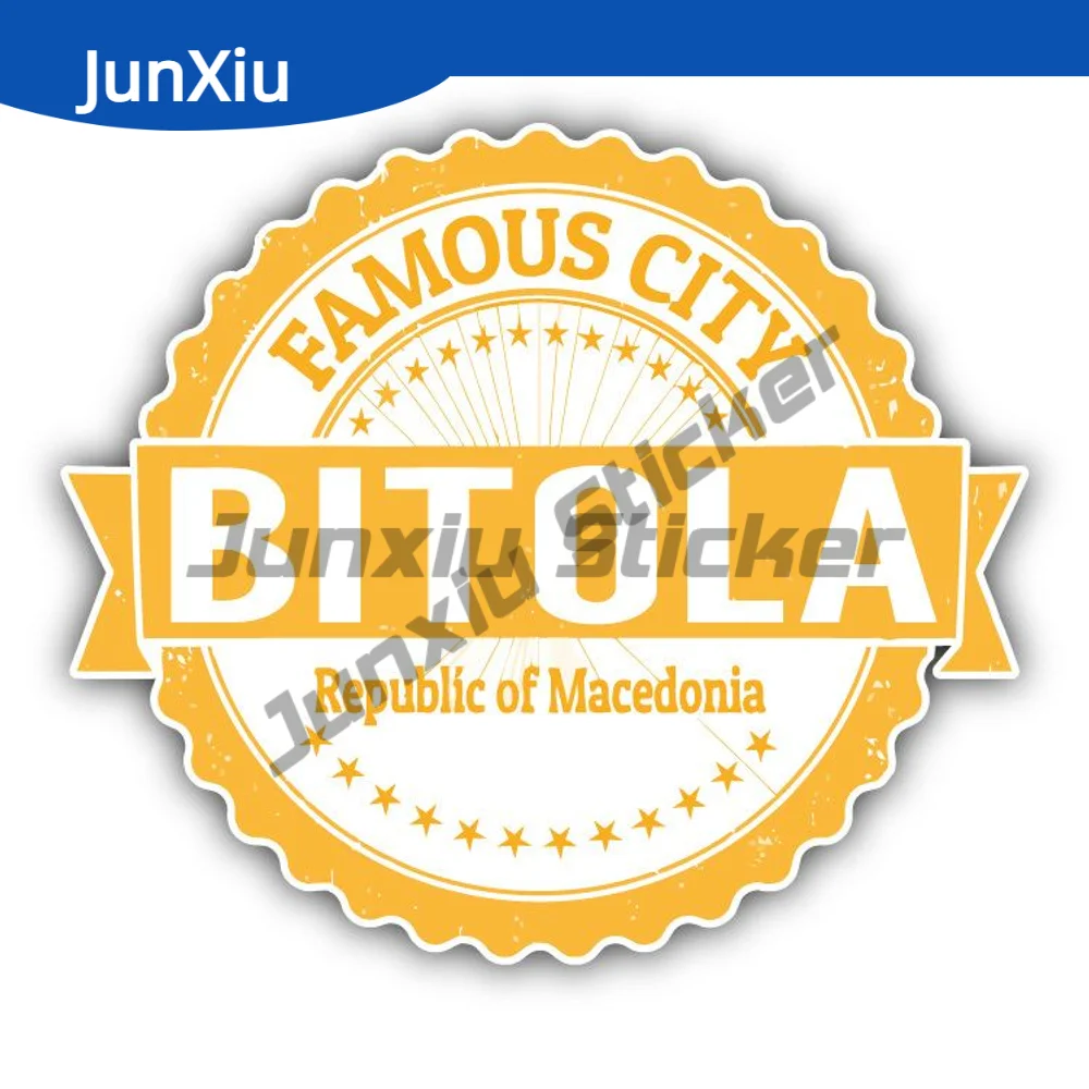 

Bitola City Sticker Macedonia Travel Stamp Cover Scratches Decal High-quality Car Decoration For Camper Bumper Truck Electric