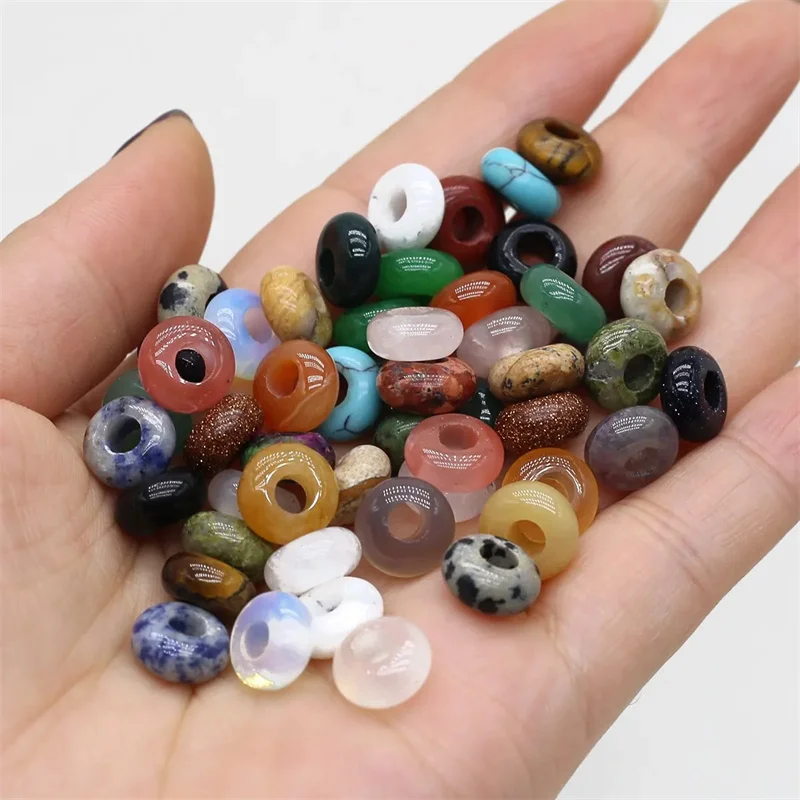 20pcs/Pack Abacus Beads 5x10mm Natural Red Agate Tiger Eye Amethysts Rose Quartz Beads for Jewelry Making DIY Necklace Bracelet